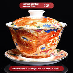 Porcelain Gaiwan Enamel Tea Cup Tea