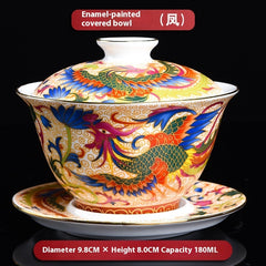 Porcelain Gaiwan Enamel Tea Cup Tea