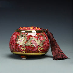 Golden Inlaid Jade Tea Pot Kung Fu Tea Set Large Sealed Tea Pot