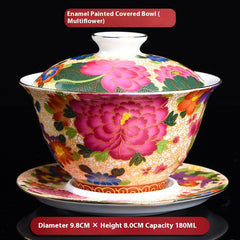 Porcelain Gaiwan Enamel Tea Cup Tea