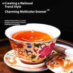 Porcelain Gaiwan Enamel Tea Cup Tea