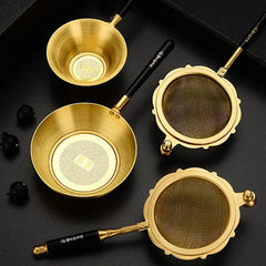 Pure Brass Tea Strainer Kung Fu Tea Set Filter Accessories Tea Filter Fair Tea Water Separation Utensils