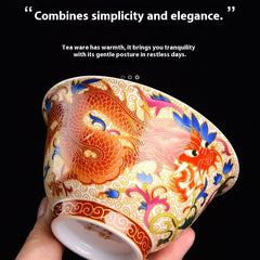 Porcelain Gaiwan Enamel Tea Cup Tea