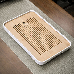 Small Draining Water Storage Tea Table Kung Fu Tea Set Bamboo Tea Pitcher Tea Table Tray