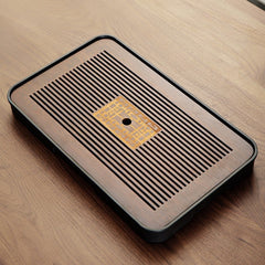 Small Draining Water Storage Tea Table Kung Fu Tea Set Bamboo Tea Pitcher Tea Table Tray